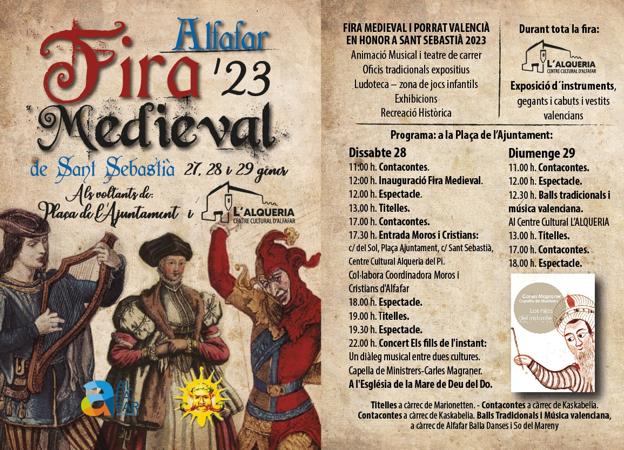 Programa de la Feria Medieval de Alfafar. 