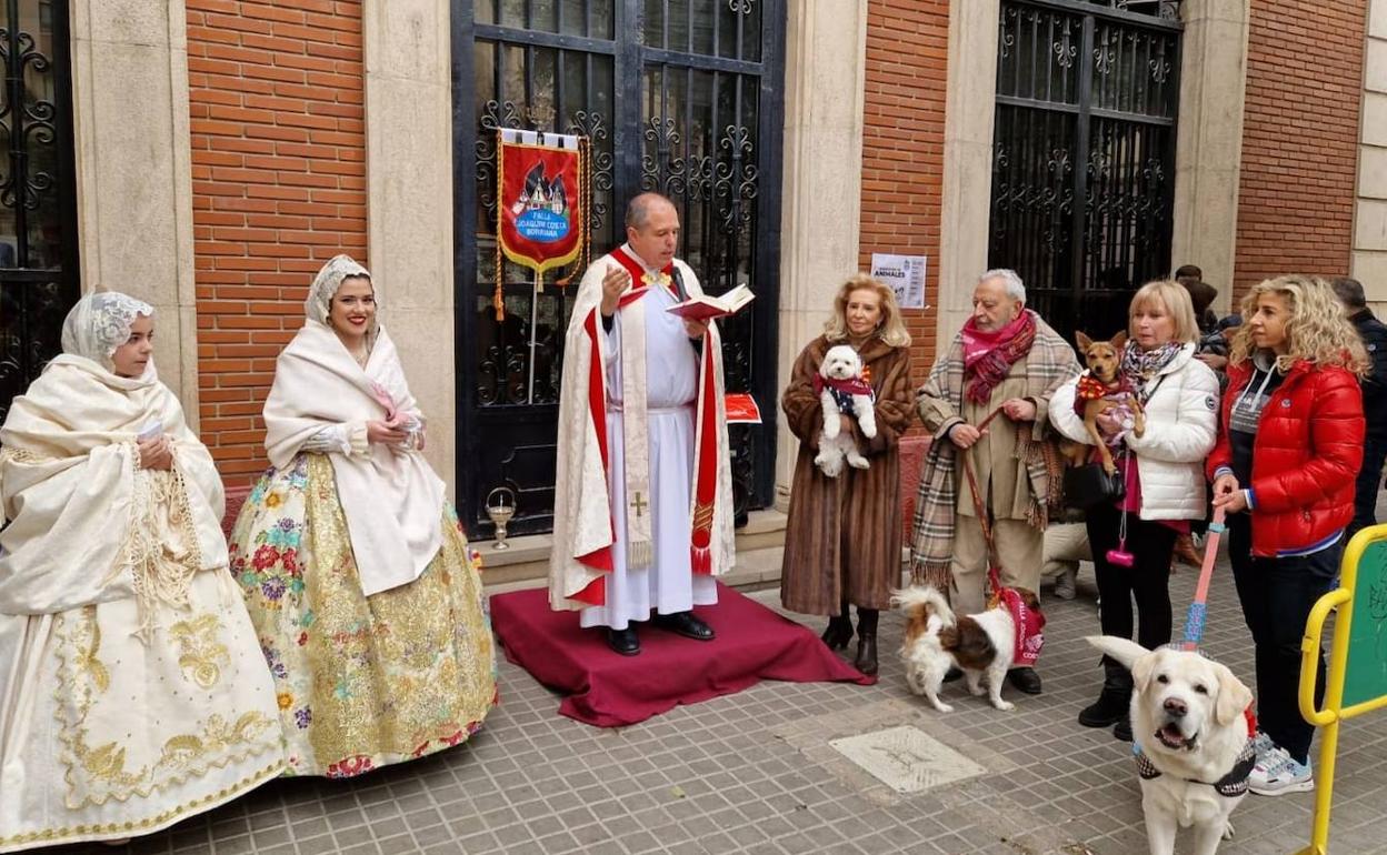 Bendición de animales, junto a la iglesia del Santo Ángel Custodio. 