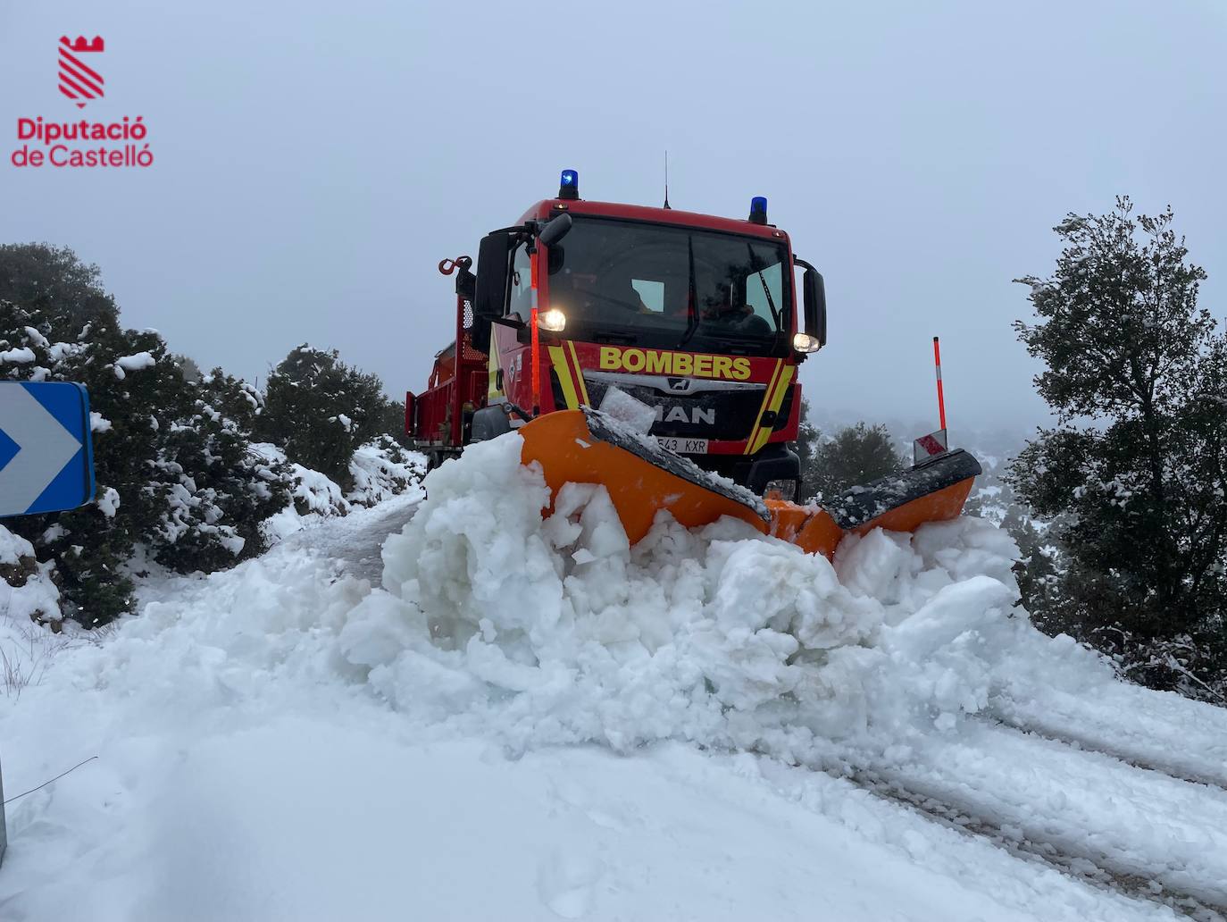 Nieve en Castellón: limpieza de carreteras