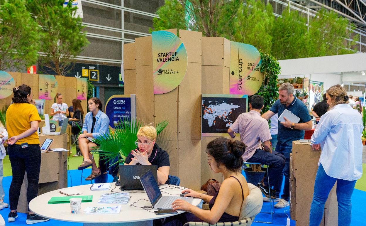 El espacio habilitado para startups en la feria Iberflora. 