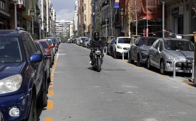 Zona naranja en el barrio de Ruzafa, esta semana.