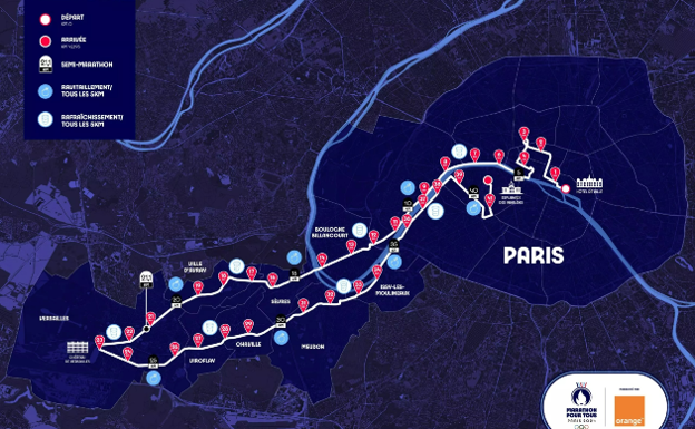 Recorrido del Maratón Olímpico de Paris, un guiño a la historia y a la igualdad. 