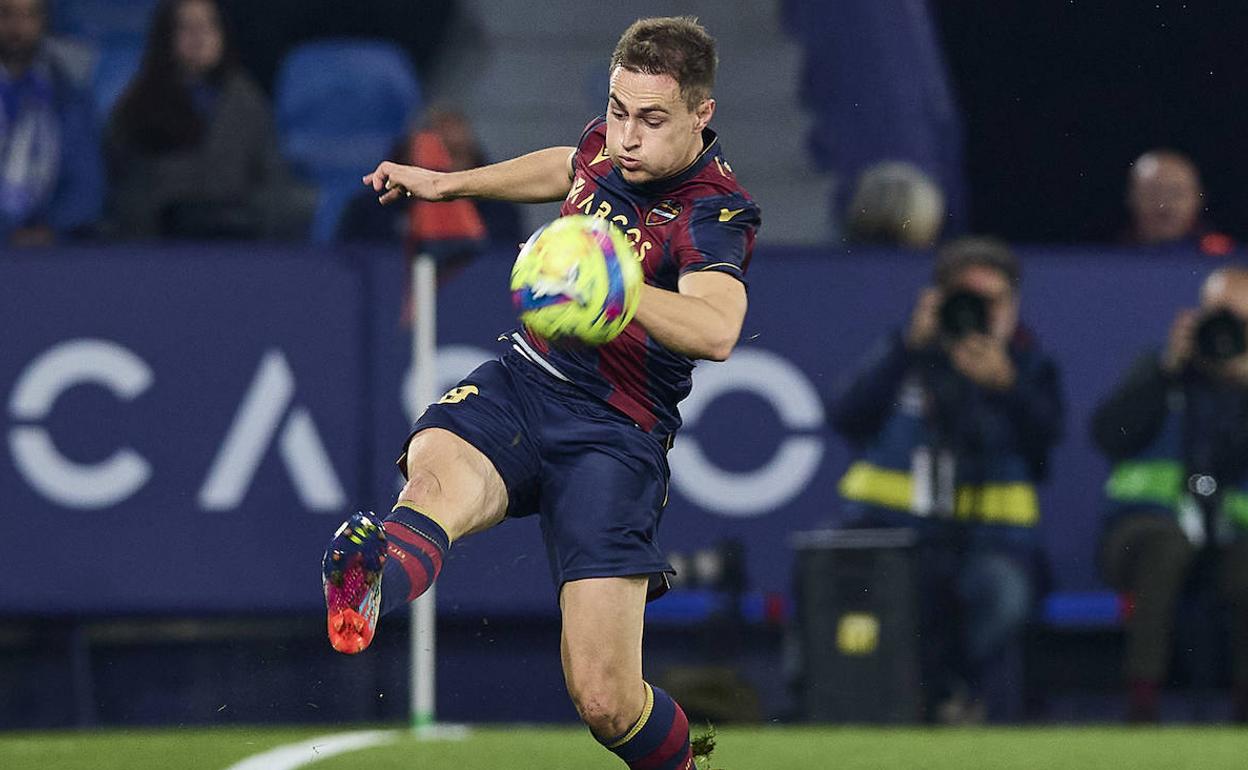 Jorge de Frutos, durante un partido de esta temporada con el Levante.