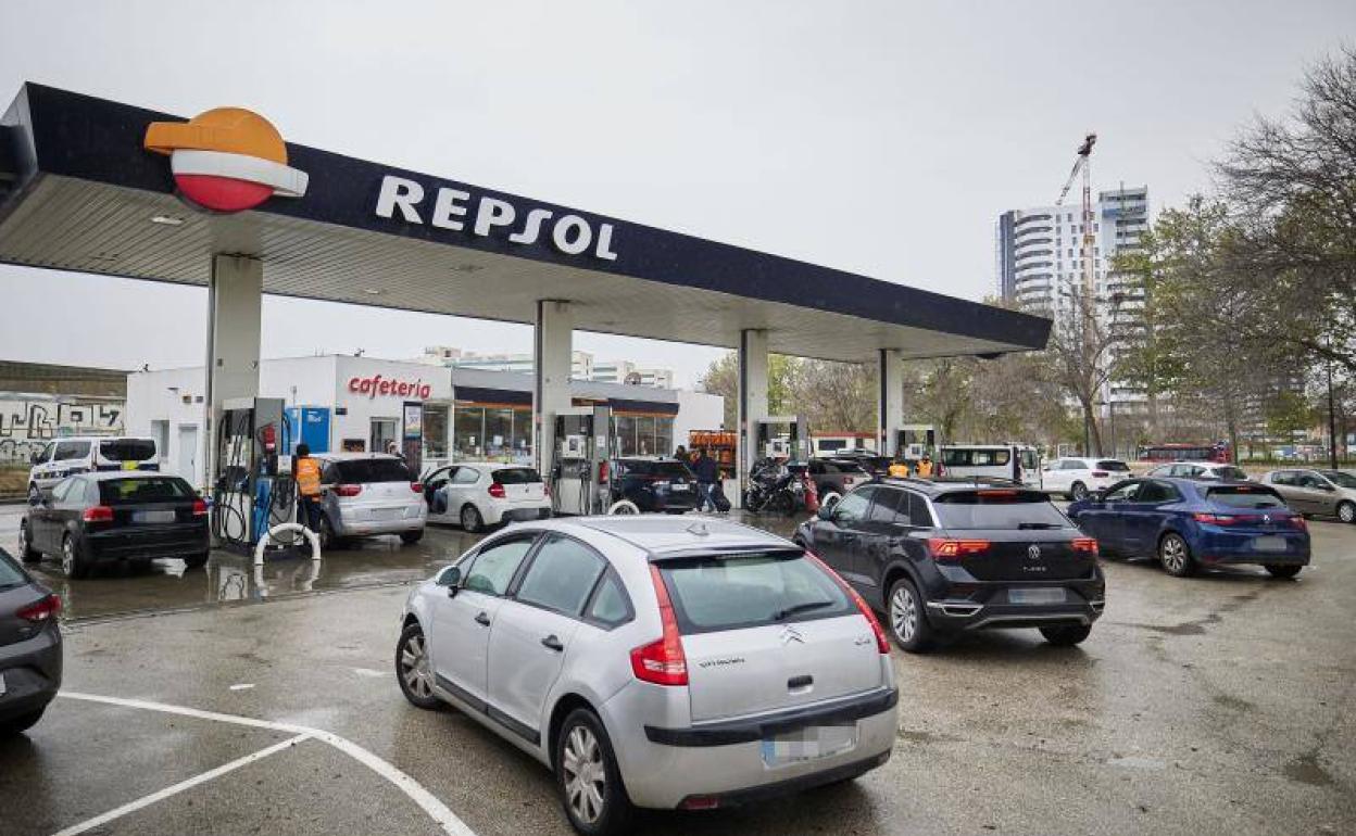 Gasolinera en Valencia. 