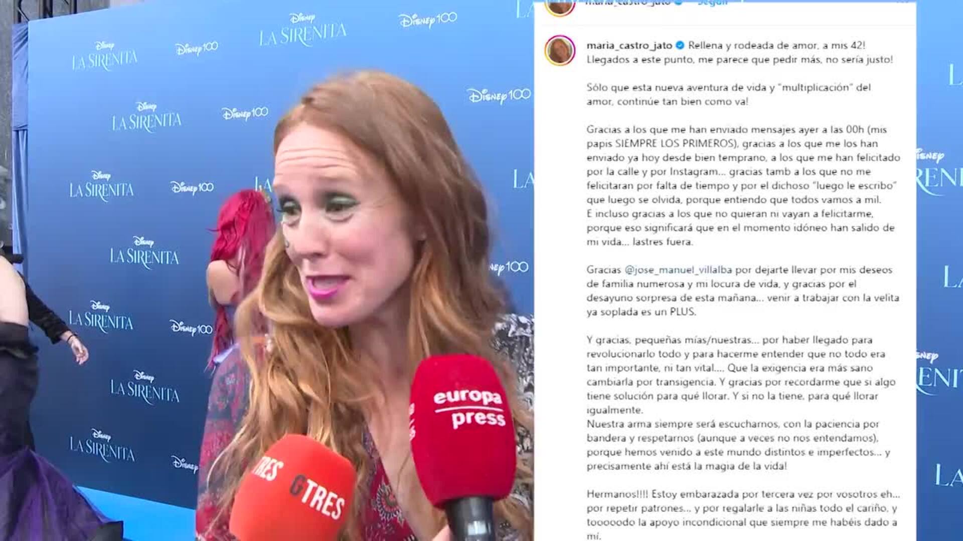 María Castro cumple 42 años en uno de sus momentos más especiales