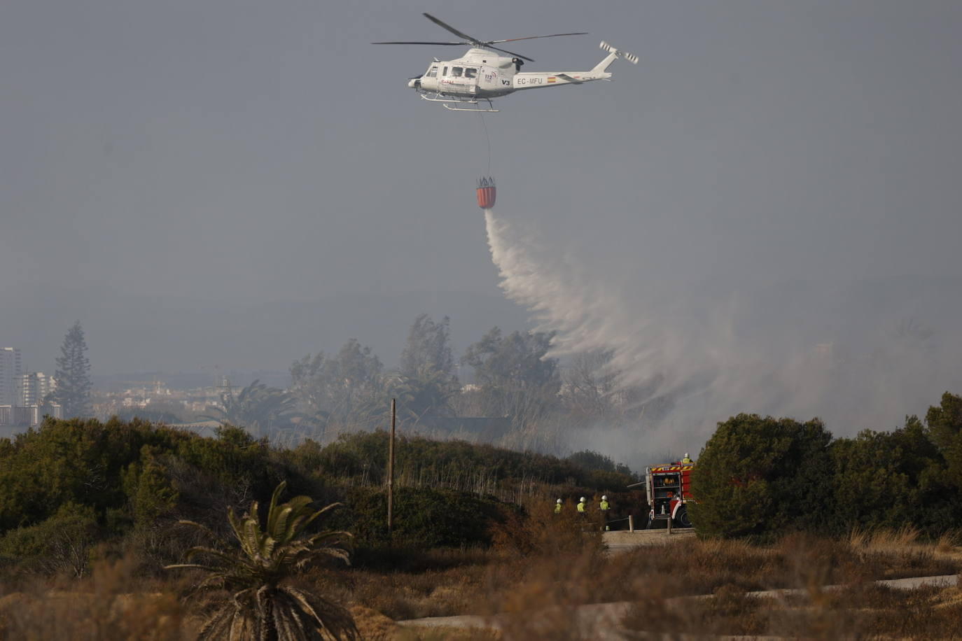 Incendio entre el Saler y Pinedo