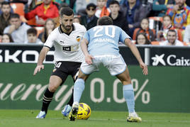 José Gayà, frente al Celta, en una imagen de archivo.