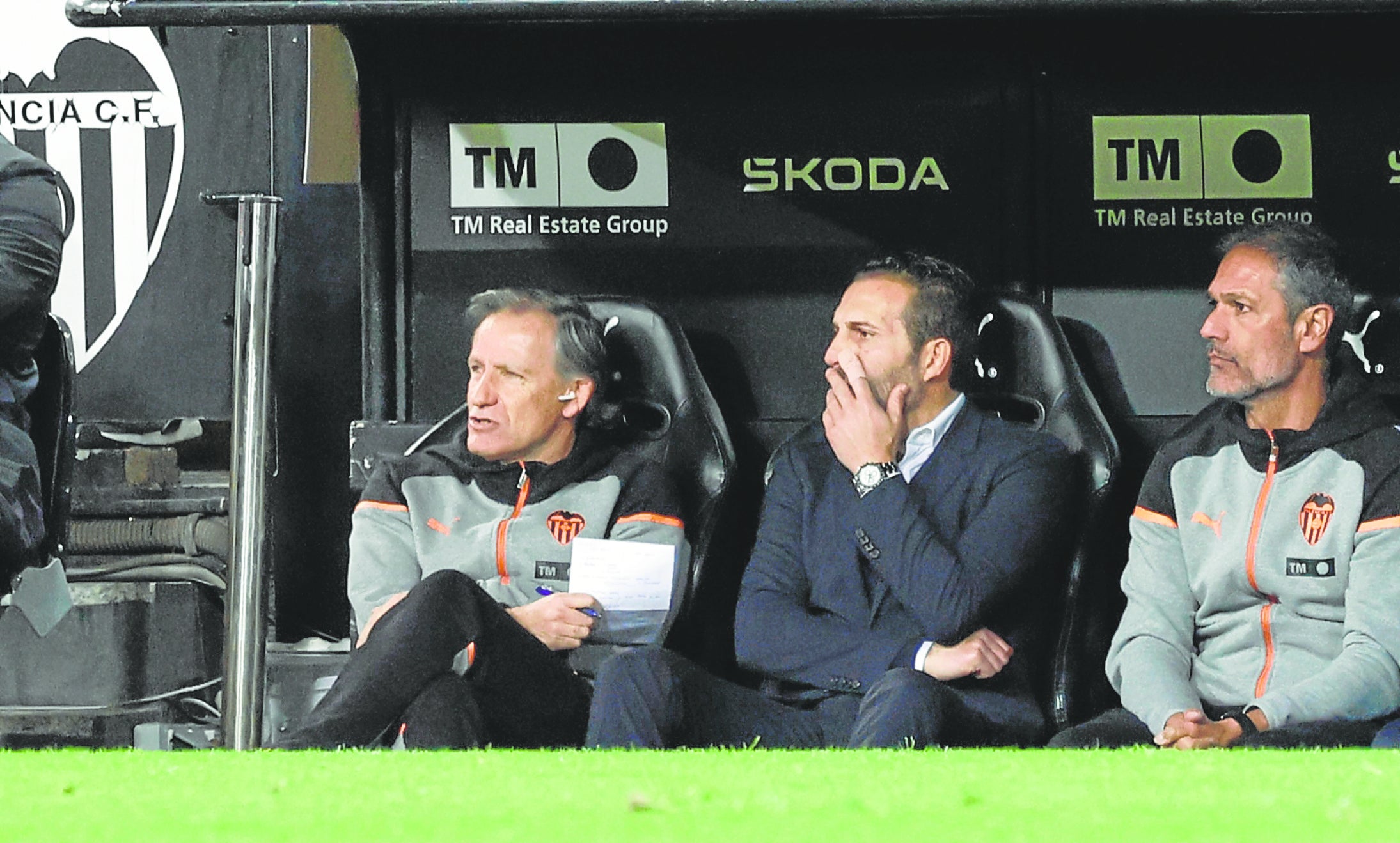 Baraja en el banquillo durante el duelo ante el Celta en Copa.