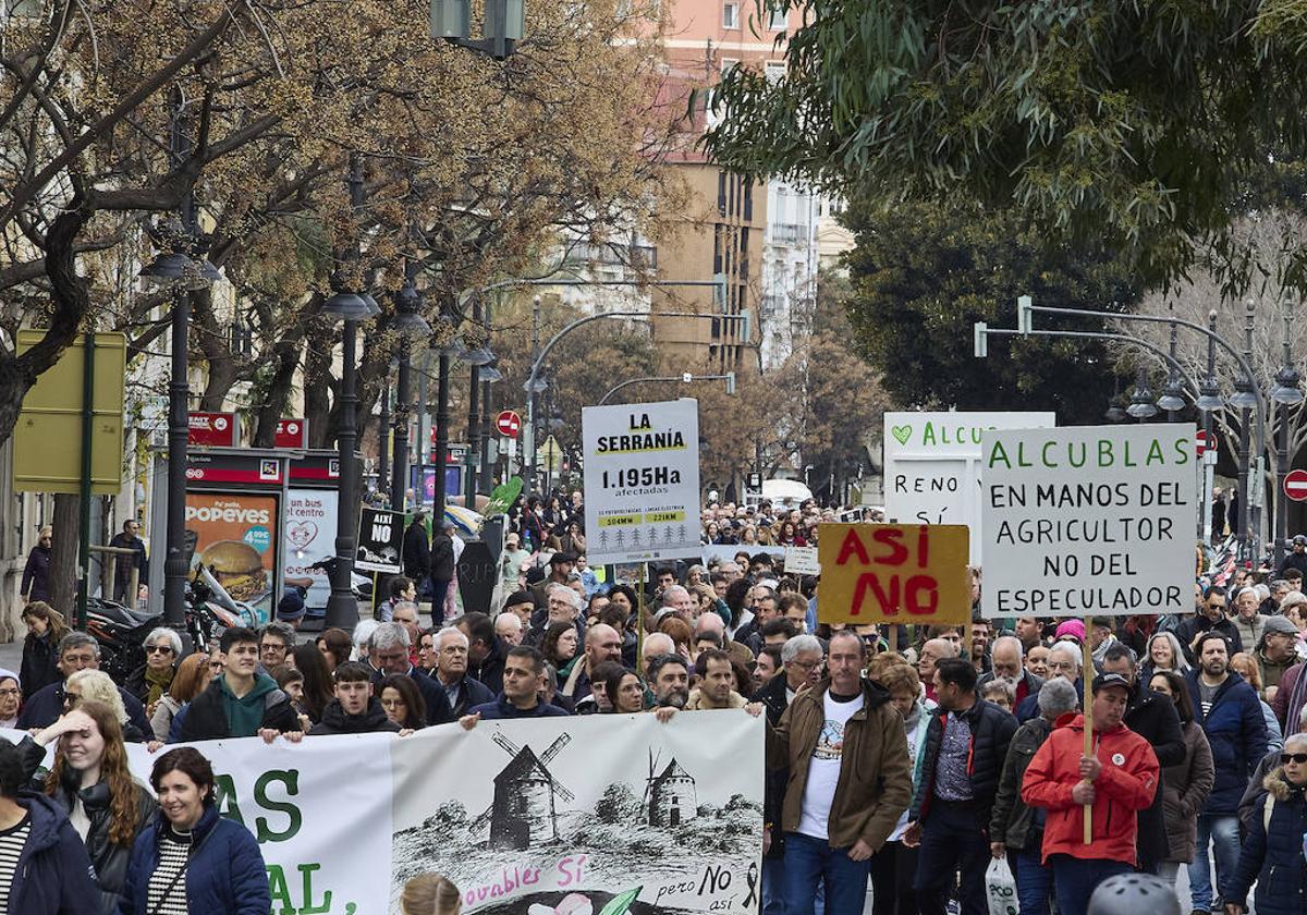 La manifestación que ha recorrido las calles de Valencia.