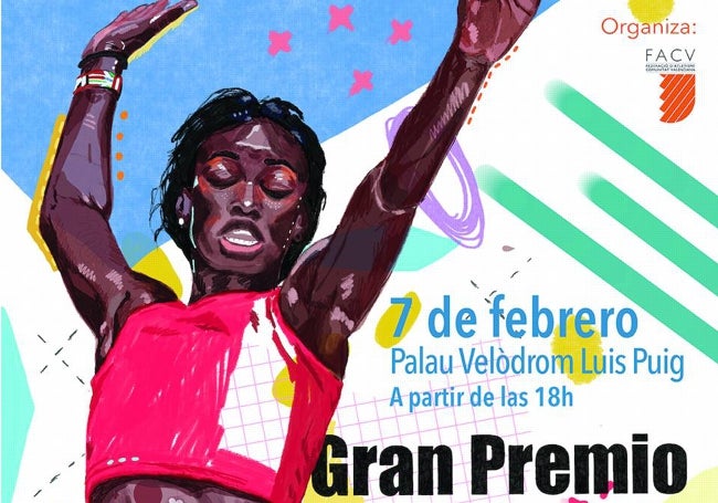 Cartel anunciador del Gran Premio de atletismo.