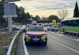 Vehículos hacen cola en los accesos a Cotos y Navacerrada.