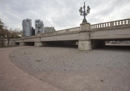 Zona bajo el puente del Ángel Custodio que será convertida en un estanque.