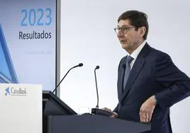 José Ignacio Goirigolzarri durante la presentación de resultados de CaixaBank.