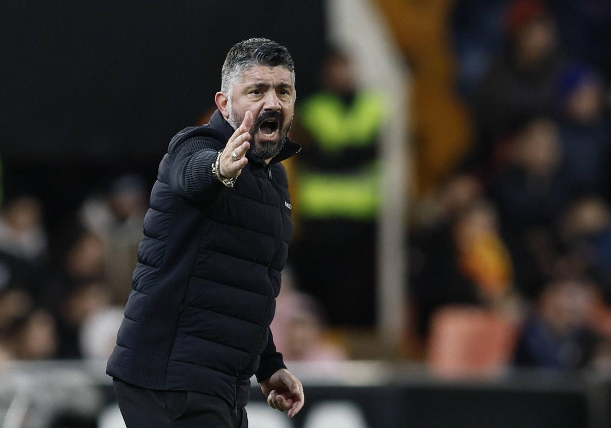 Gennaro Gattuso en su etapa como entrenador del Valencia, imagen de archivo.