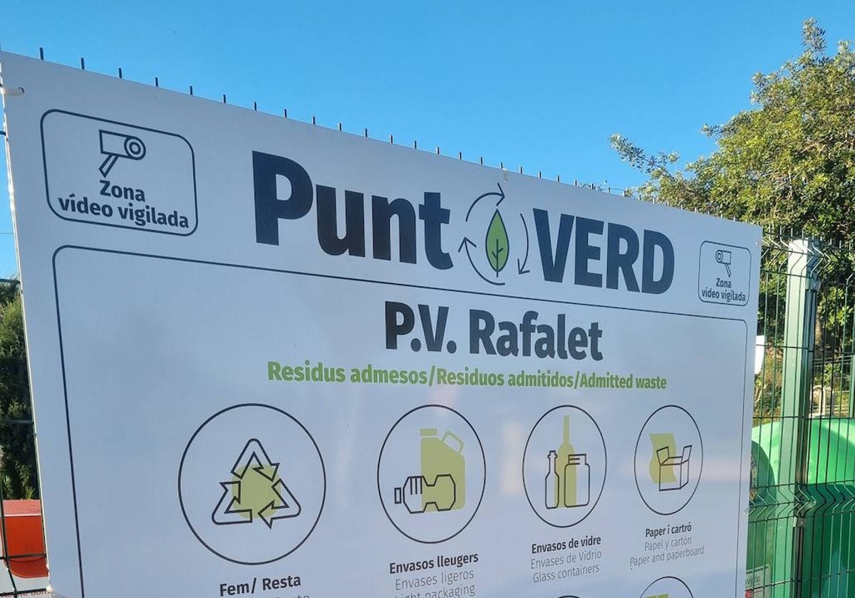 El Punt Verd de la zona de Rafalet.