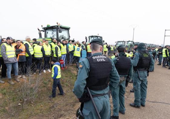 Protesta de agricultores en Valladolid.