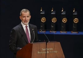 El Rey Felipe VI en los premios Princesa de Asturias.