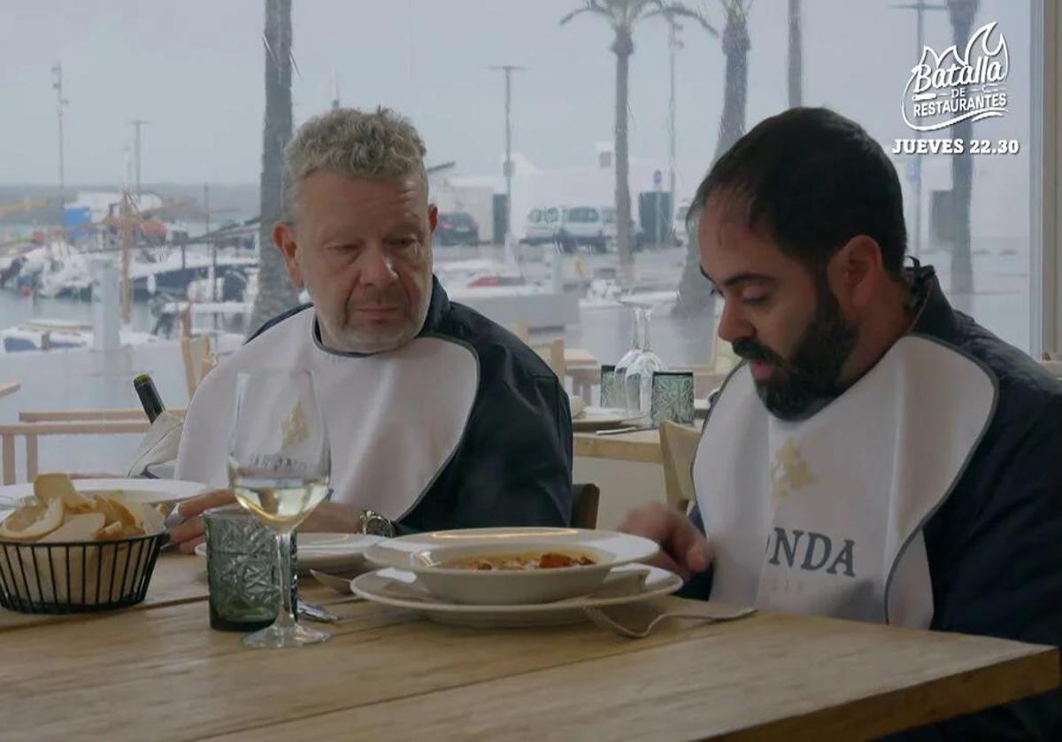 Chicote, durante el programa de 'Batalla de restaurantes' de este jueves.