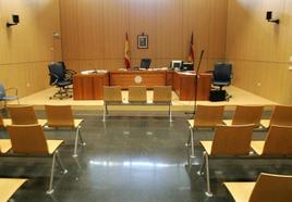 Una sala de vistas de la Ciudad de la Justicia de Valencia.