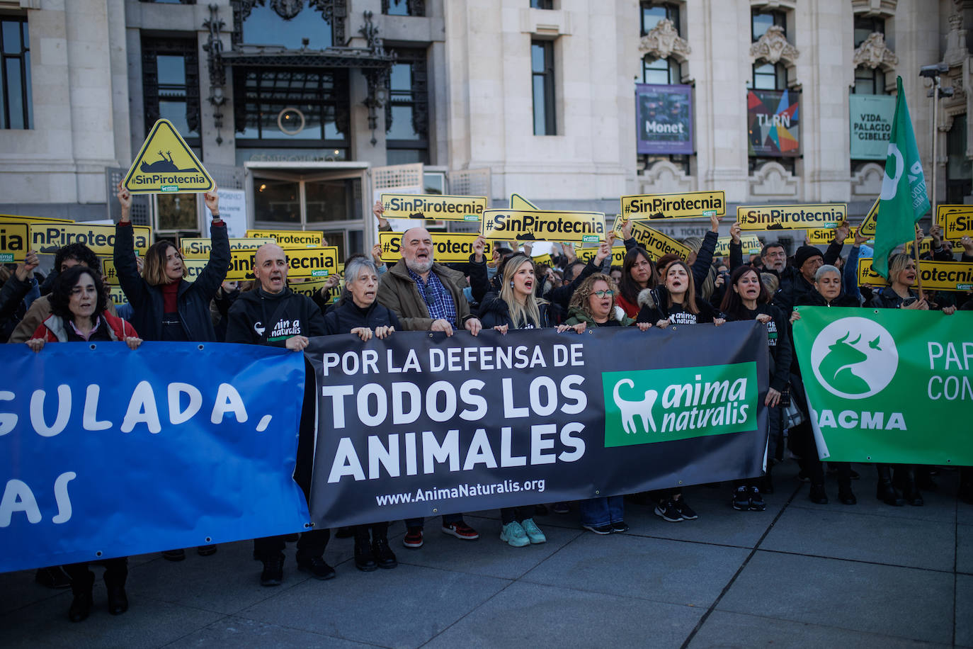 Protesta contra la mascletà en Madrid