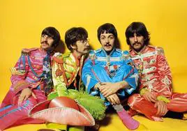 Ringo Starr, John Lennon, Paul McCartney y George Harrison, en 1967.