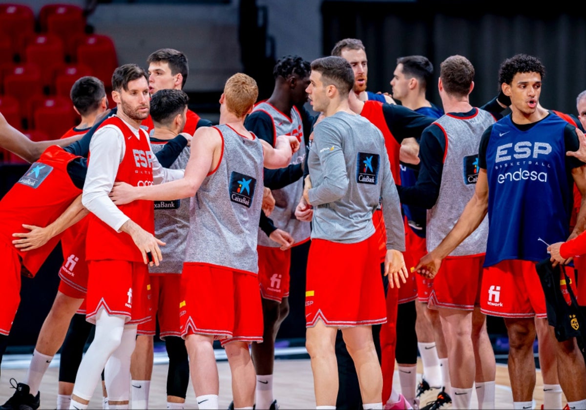 Entrenamiento de la Selección Española de Basket