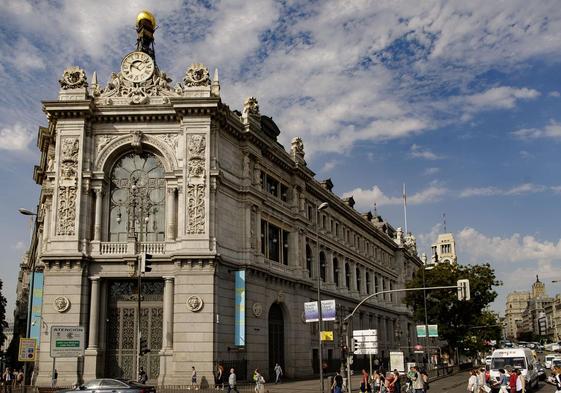 Fachada del edificio del Banco de España.