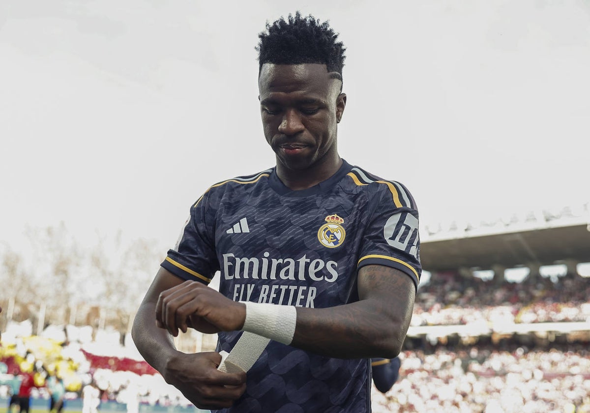 Vinícius, durante un partido de esta temporada con el Real Madrid.