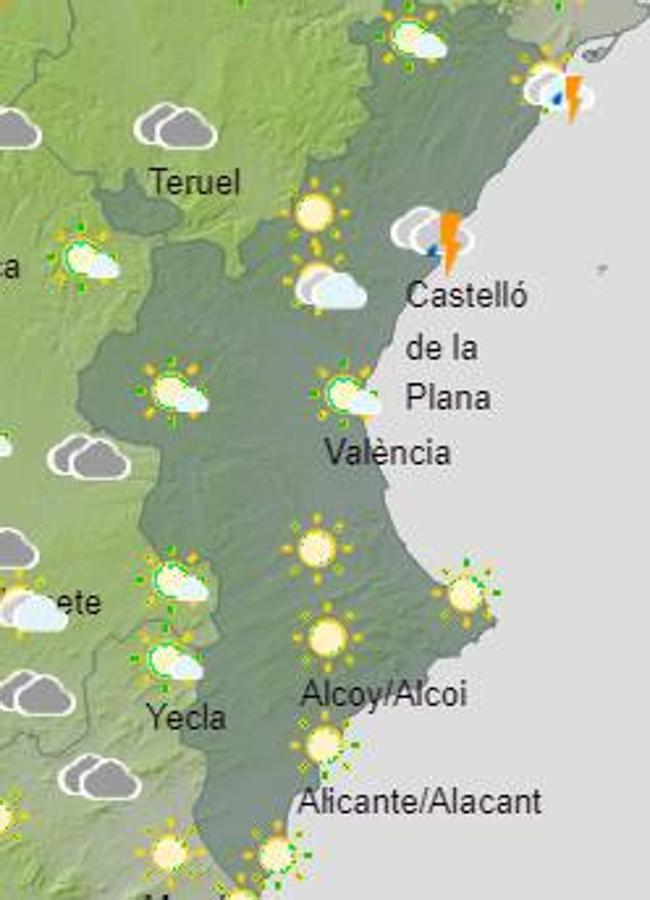 La previsión de tormentas.