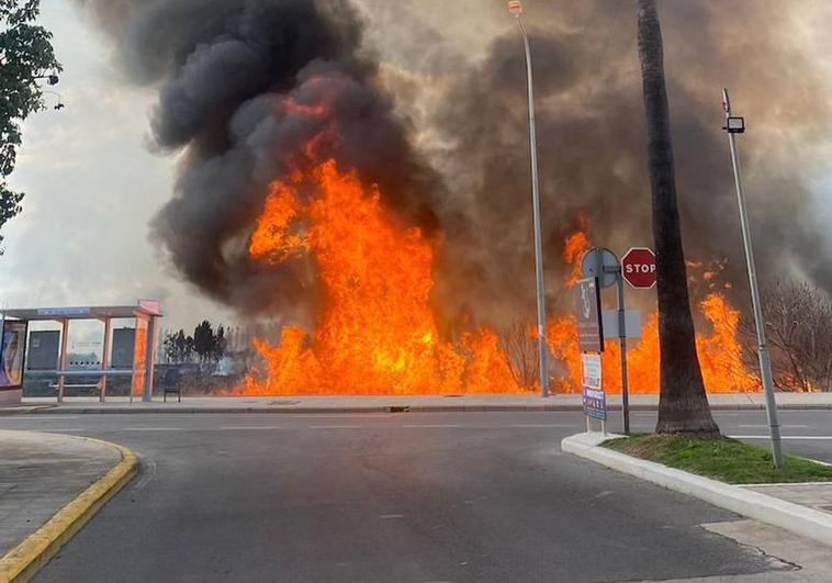 Las llamas del incendio.
