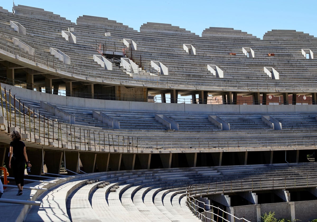 El nuevo Mestalla con su estructura de hormigón.