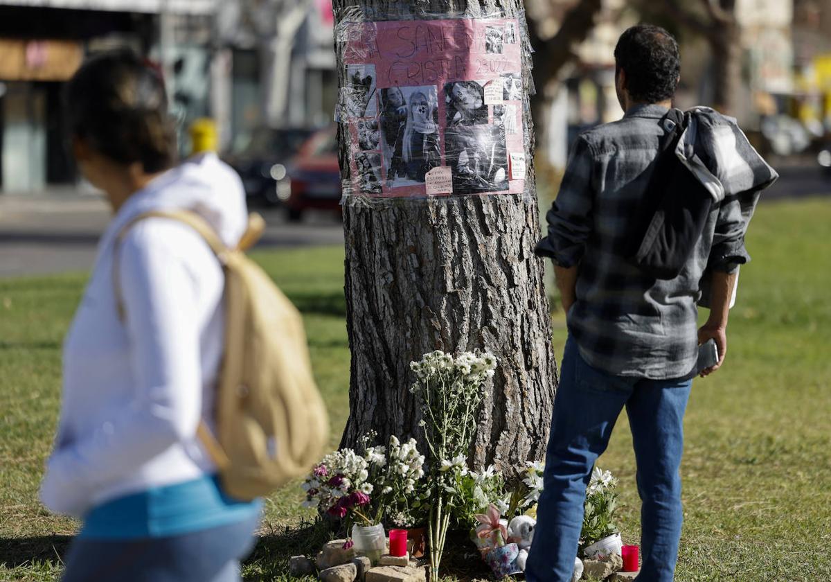 La zona de la tragedia en Campanar, este jueves, una semana después del suceso.