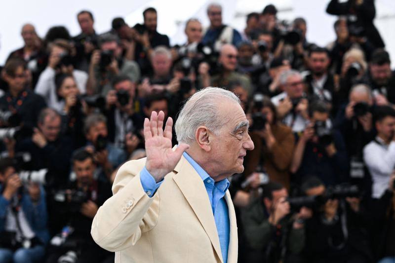 Martin Scorsese durante la sesión fotográfica de la película 'Los Asesinos de la Luna' en el Festival de Cine de Cannes