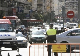 Corte de tráfico en Fallas en Valencia