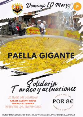 Cartel anunciador de la paella gigante.