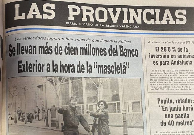 POrtada de LAS PROVINCIAS del 11 de marzo de 1992.