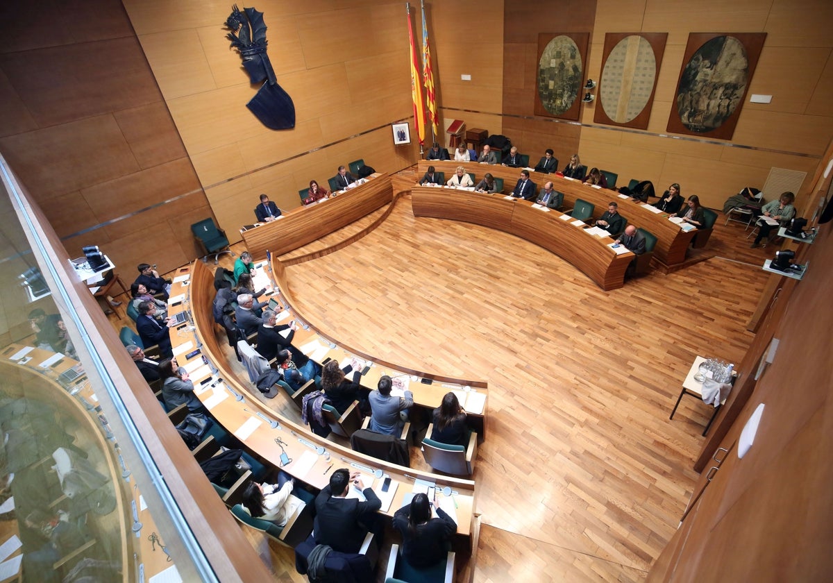 Vista del pleno del Ayuntamiento de Valencia.