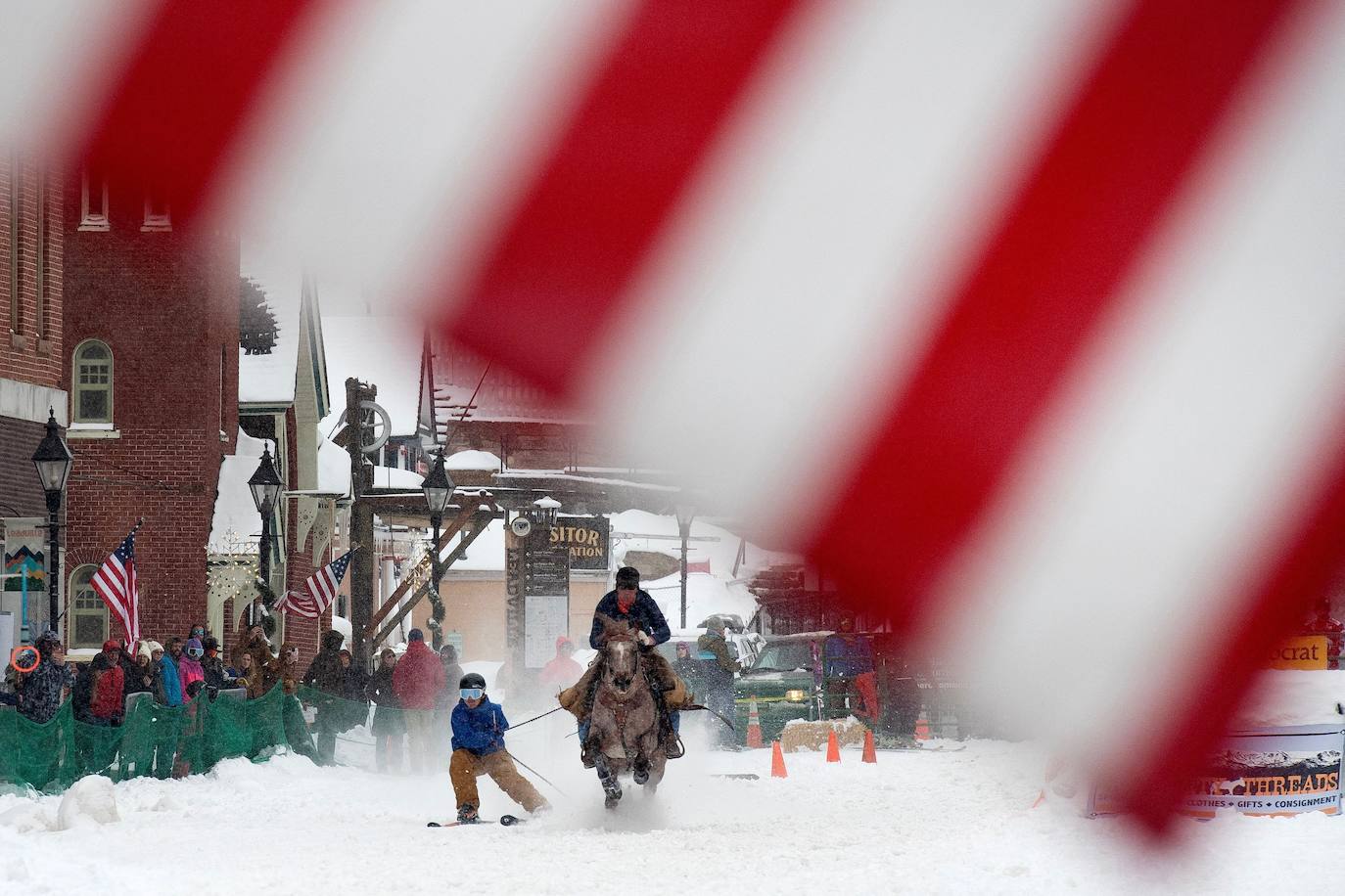 &#039;Skijoring&#039;, el esquí ecuestre toma las calles de Leadville