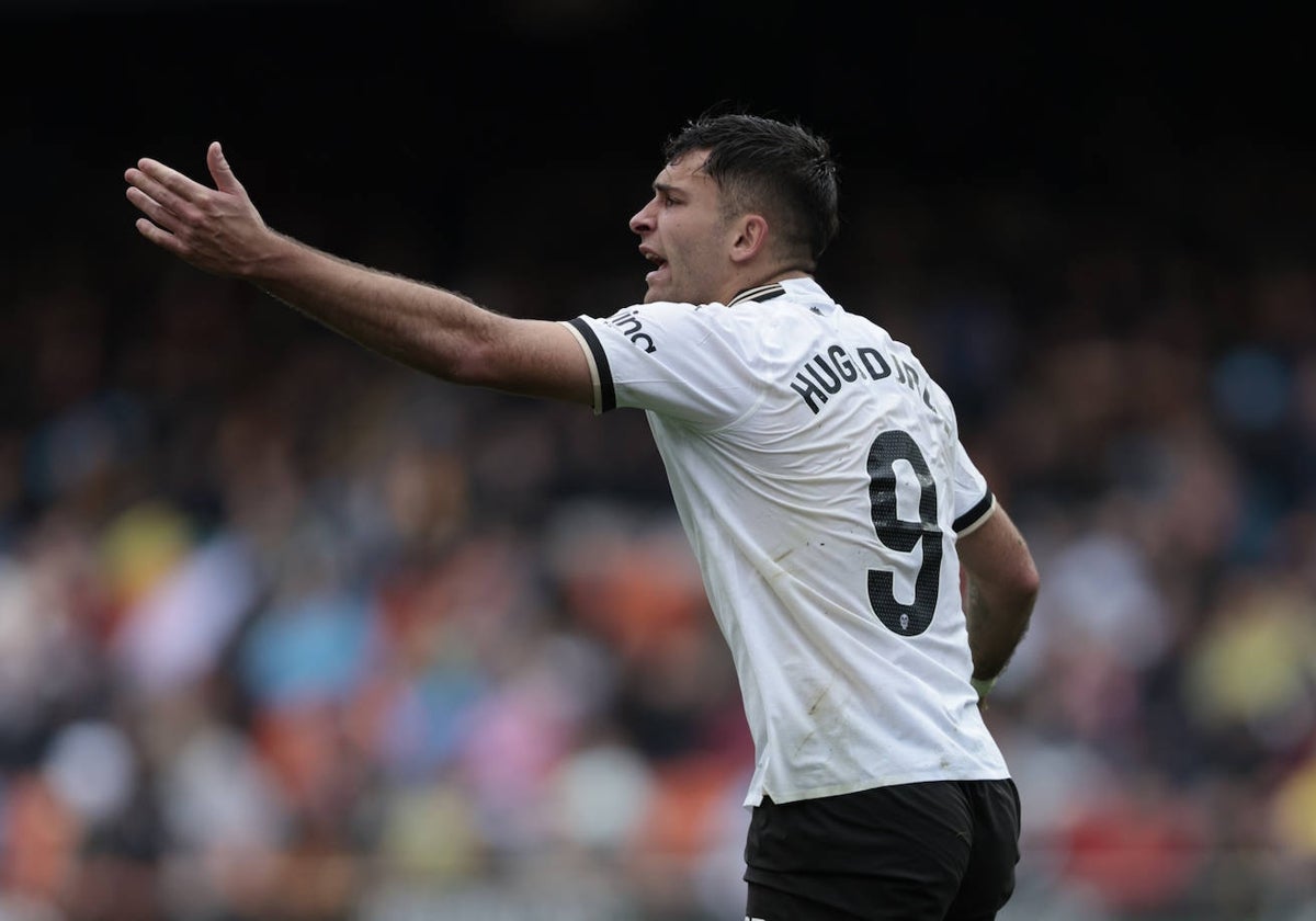 Hugo Duro durante el encuentro contra el Getafe