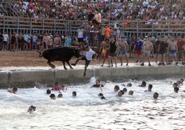 La primera sesión de bous a la mar de las fiestas del pasado julio.