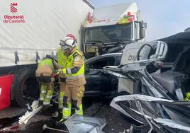 Accidente múltiple en la AP-7 en Castellón por la niebla.