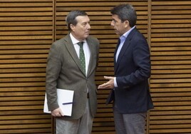 Marciano Gómez, conseller de Sanidad, y Carlos Mazón, presidente de la Generalitat.