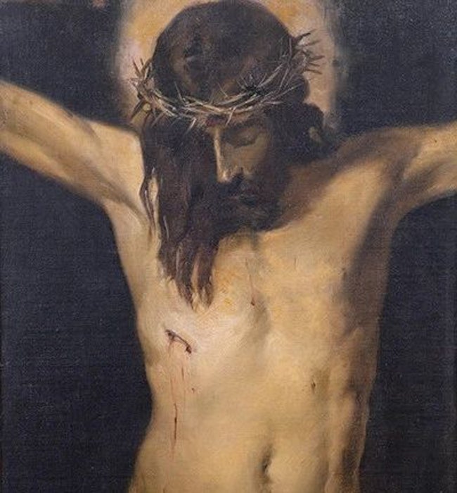 Copia del Cristo de Velázquez que Sorolla pintó en sus visitas al Museo del Prado.