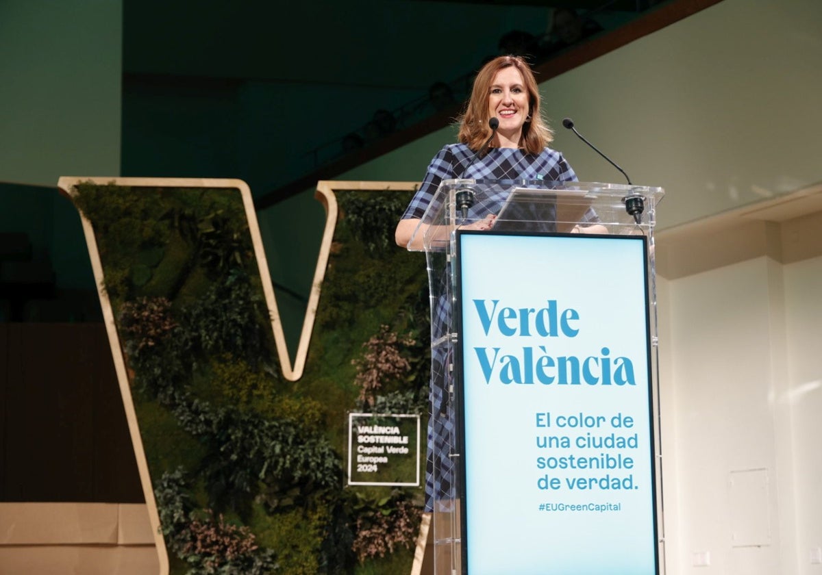 La alcaldesa de Valencia, María José Catalá, en los primeros actos de la Capitalidad Verde Europea.