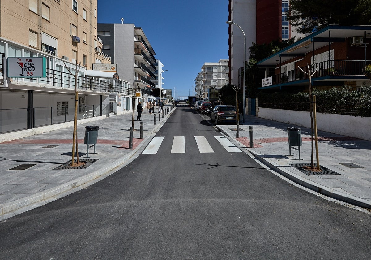 Calle Navegant de la playa de Andia, cuyas obras finalizaron hace unas semanas.