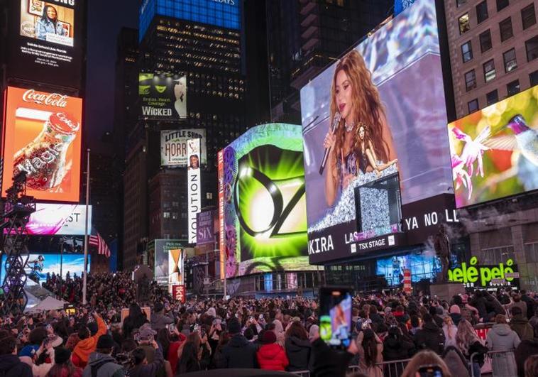 Shakira, en el concierto en Times Square.