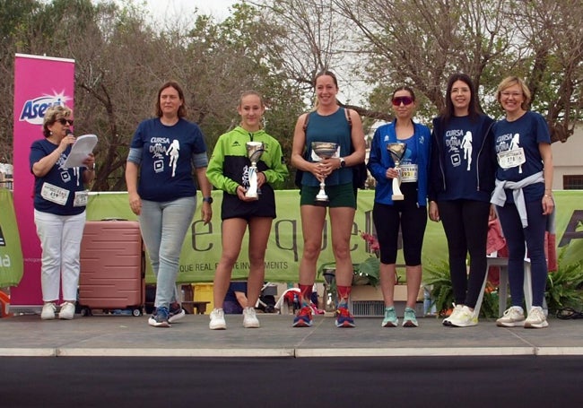 Las ganadoras de la categoría de carrera.