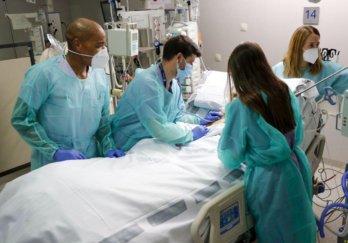 Sanitarios en la UCI del hospital La Fe de Valencia.