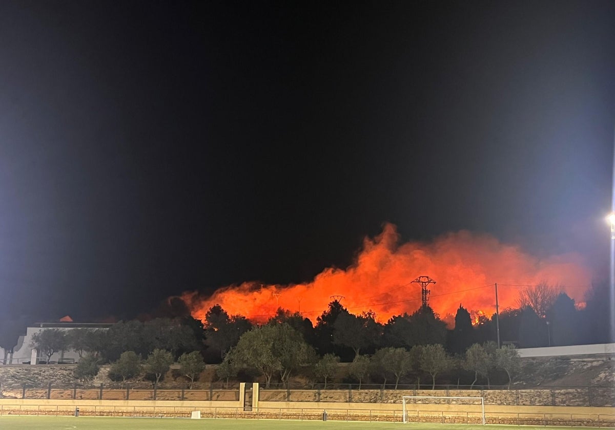 Las llamas provocadas por el castillo de fuegos artificiales.