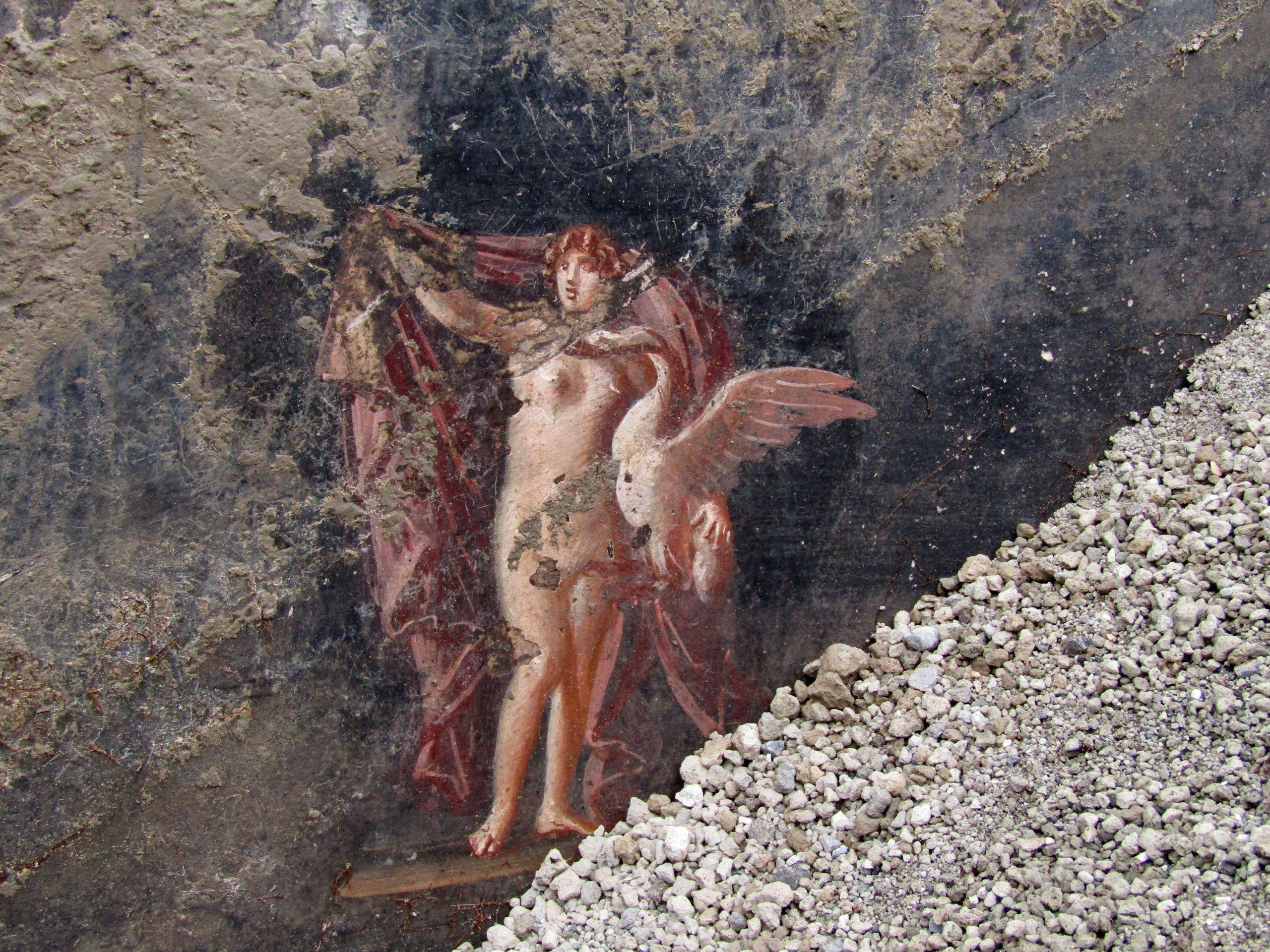 Descubren un lujoso salón de banquetes en Pompeya con frescos sobre la guerra de Troya